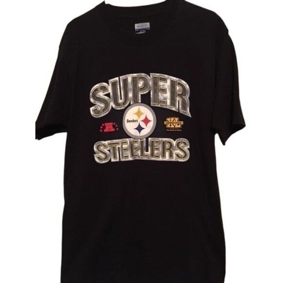 PITTSBURGH STEELERS SUPER BOWL XL SIZE MEDIUM REEBOK T-SHIRT - Picture 1 of 3
